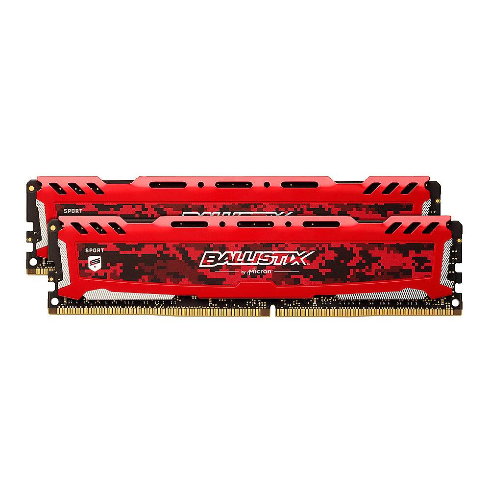 16GB (2x8GB) Ballistix Sport LT DDR4-2400 Rot CL16(16-16-16) RAM Speicher Kit