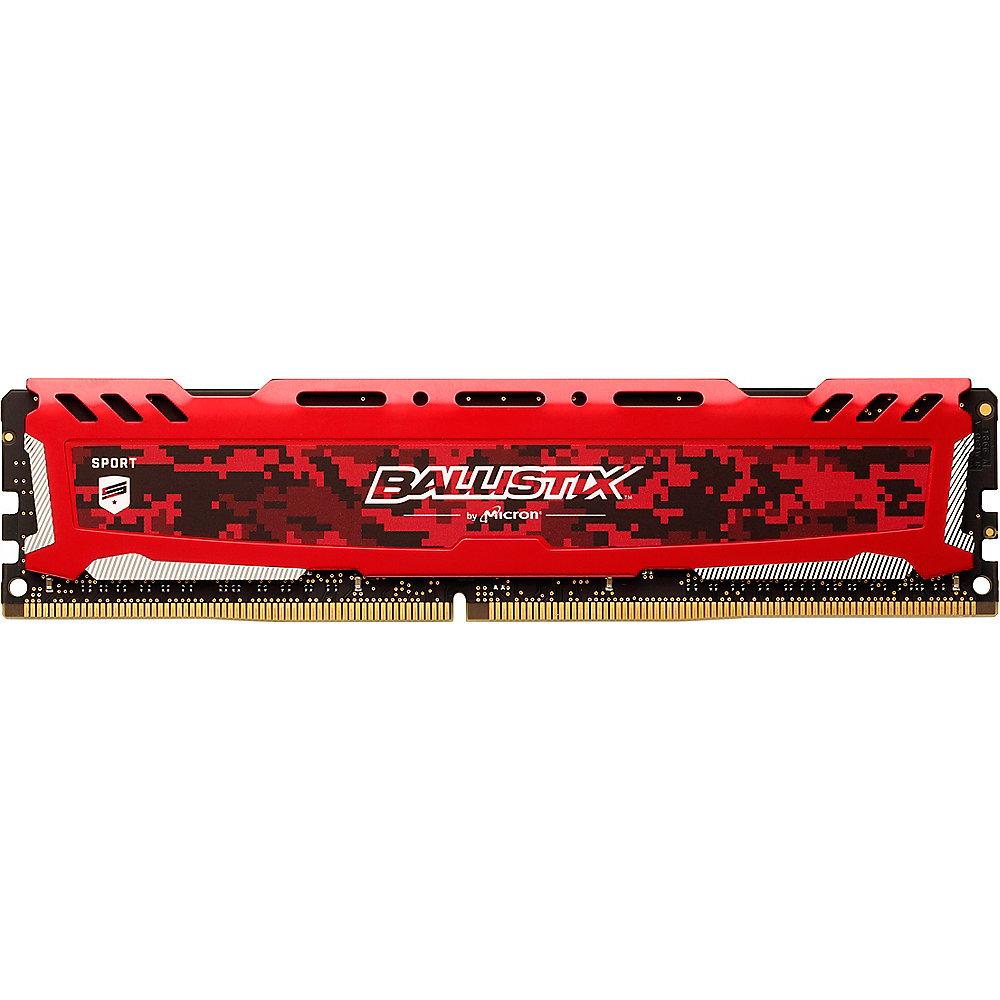 16GB (2x8GB) Ballistix Sport LT DDR4-2400 Rot CL16(16-16-16) RAM Speicher Kit