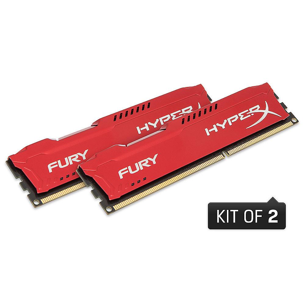 16GB (2x8GB) HyperX Fury rot DDR3-1600 CL10 RAM Kit, 16GB, 2x8GB, HyperX, Fury, rot, DDR3-1600, CL10, RAM, Kit