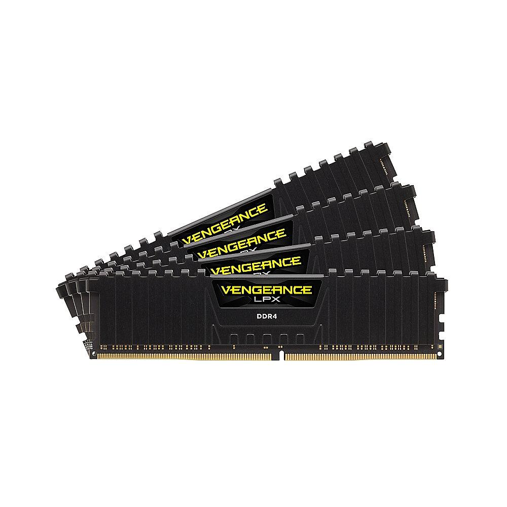 64GB (4x16GB) Corsair Vengeance LPX Schwarz DDR4-2133 RAM CL13 (13-15-15-28) RAM, 64GB, 4x16GB, Corsair, Vengeance, LPX, Schwarz, DDR4-2133, RAM, CL13, 13-15-15-28, RAM