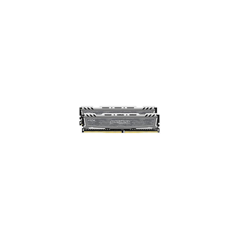 8GB (2x4GB) Ballistix Sport LT Grau DDR4-2666 CL16 (16-18-18) RAM Kit, 8GB, 2x4GB, Ballistix, Sport, LT, Grau, DDR4-2666, CL16, 16-18-18, RAM, Kit