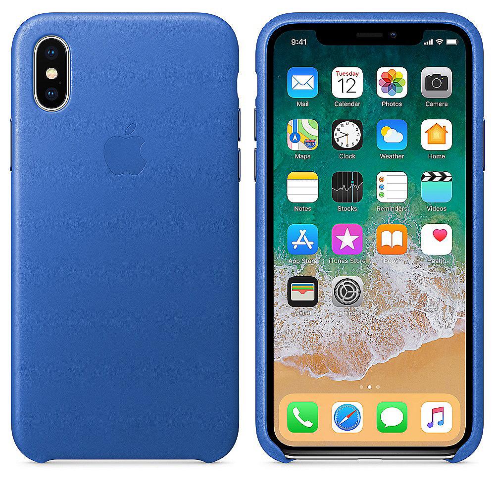 Apple Original iPhone X Leder Case-Electric Blau