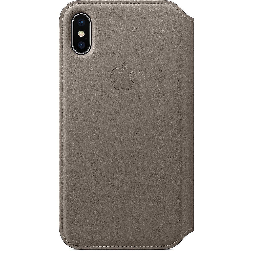 Apple Original iPhone X Leder Folio Case-Taupe