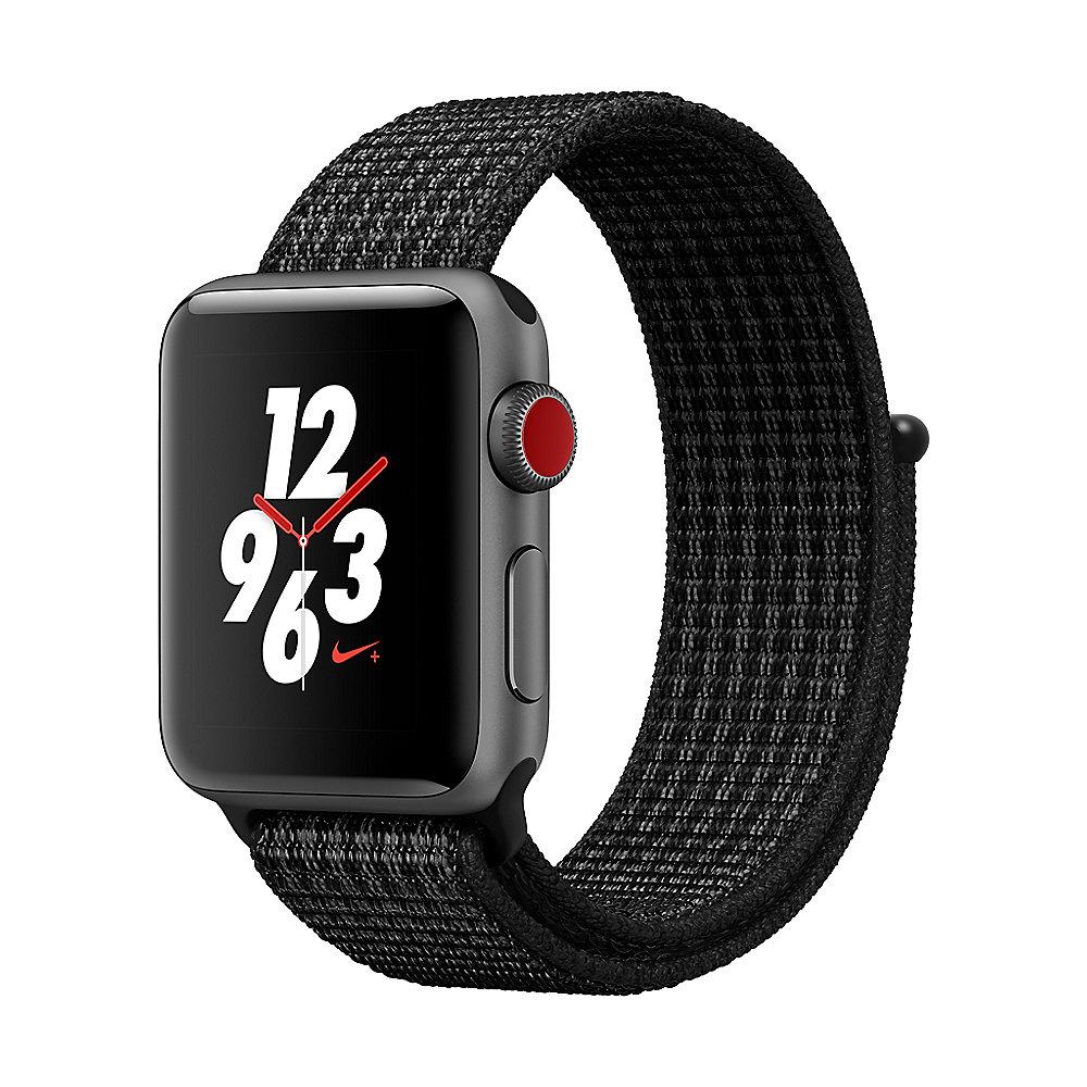Apple Watch Nike  LTE 38mm Aluminiumgehäuse Space Grau Nike Sport Loop Schwarz