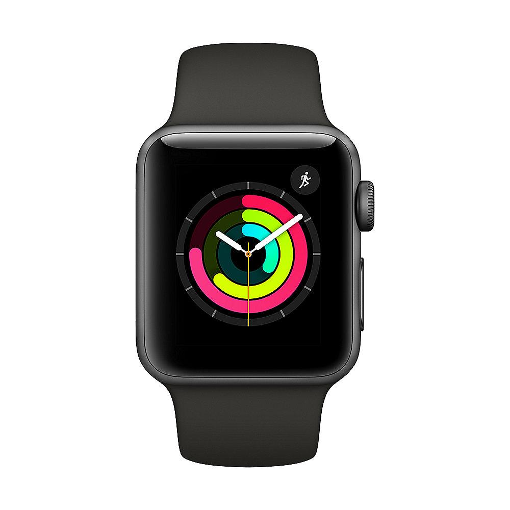 Apple Watch Series 3 GPS 42mm Aluminiumgehäuse Space Grau mit Sportarmband Grau