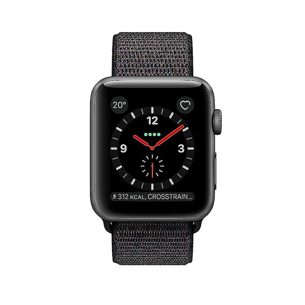Apple Watch Series 3 LTE 42mm Aluminiumgehäuse Space Grau Sport Loop Schwarz