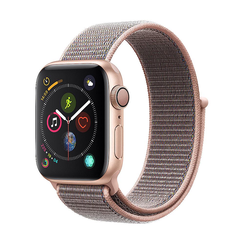 Apple Watch Series 4 GPS 40mm Aluminiumgehäuse Gold mit Sport Loop Sandrosa, Apple, Watch, Series, 4, GPS, 40mm, Aluminiumgehäuse, Gold, Sport, Loop, Sandrosa