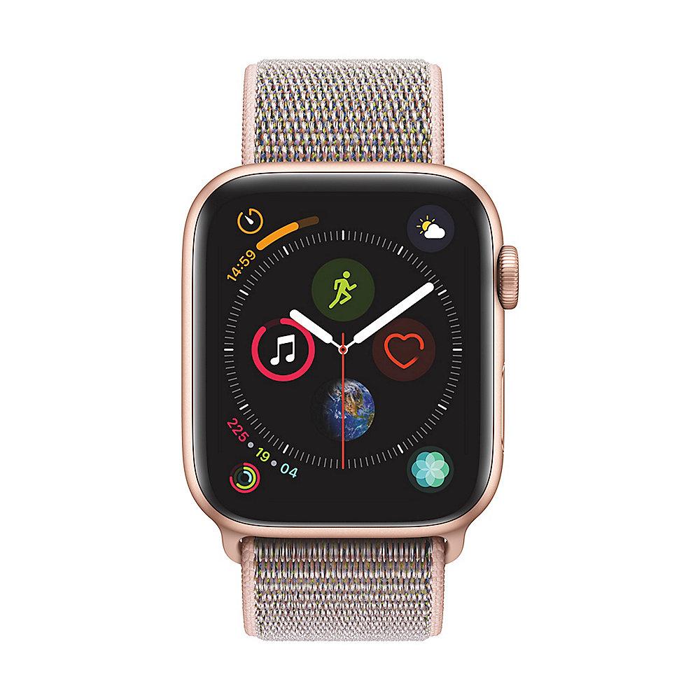 Apple Watch Series 4 GPS 44mm Aluminiumgehäuse Gold mit Sport Loop Sandrosa, Apple, Watch, Series, 4, GPS, 44mm, Aluminiumgehäuse, Gold, Sport, Loop, Sandrosa