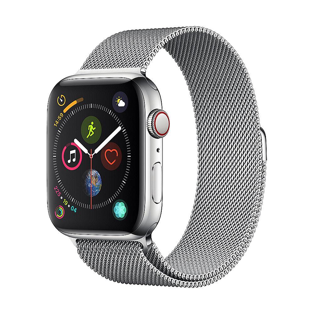 Apple Watch Series 4 LTE 44mm Edelstahlgehäuse mit Milanaise Armband