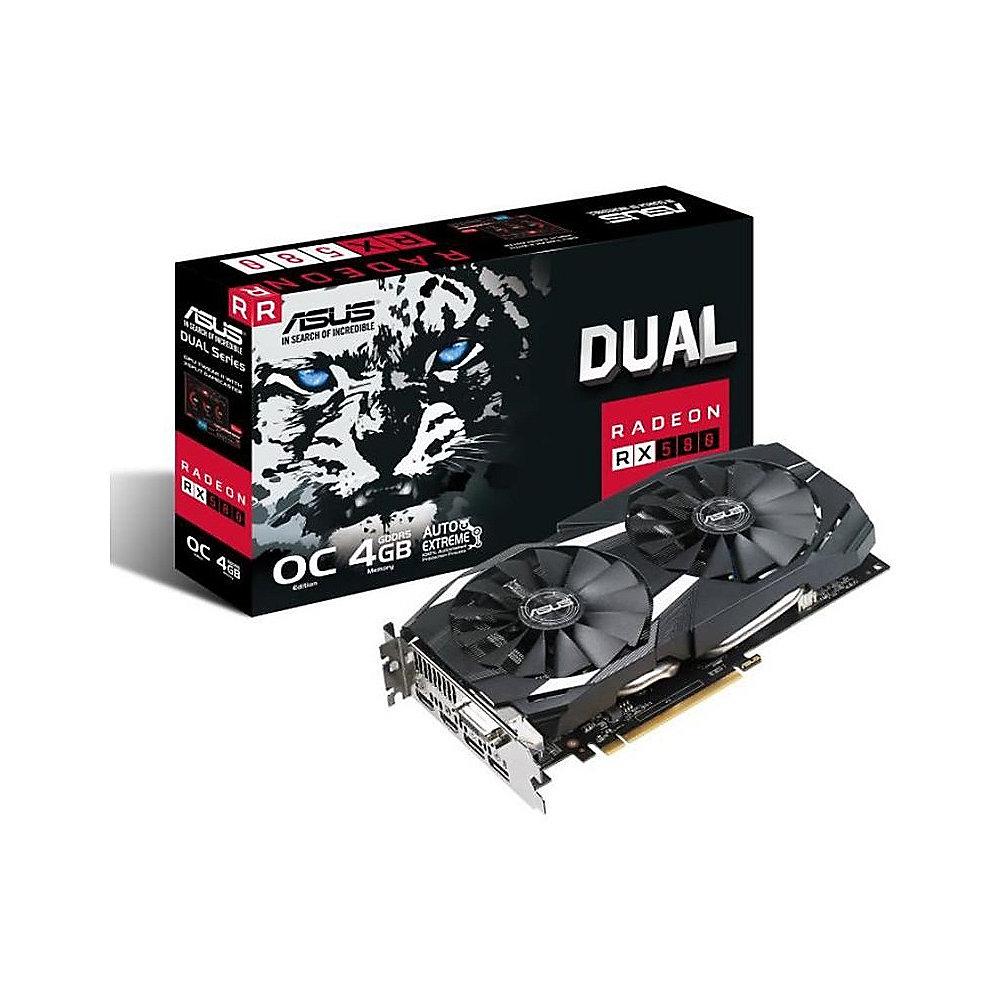 Asus AMD Radeon RX 580 OC Dual Grafikkarte 4GB GDDR5 2x HDMI/2xDP/DVI, Asus, AMD, Radeon, RX, 580, OC, Dual, Grafikkarte, 4GB, GDDR5, 2x, HDMI/2xDP/DVI