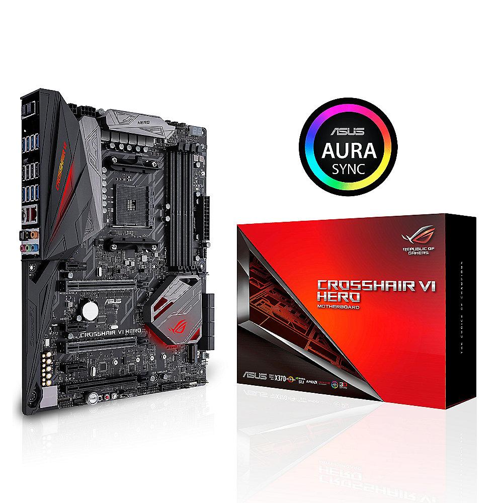 ASUS Crosshair VI HERO ROG X370 ATX Mainboard Sockel AM4 USB3.1(C)/SATA600/M.2, ASUS, Crosshair, VI, HERO, ROG, X370, ATX, Mainboard, Sockel, AM4, USB3.1, C, /SATA600/M.2