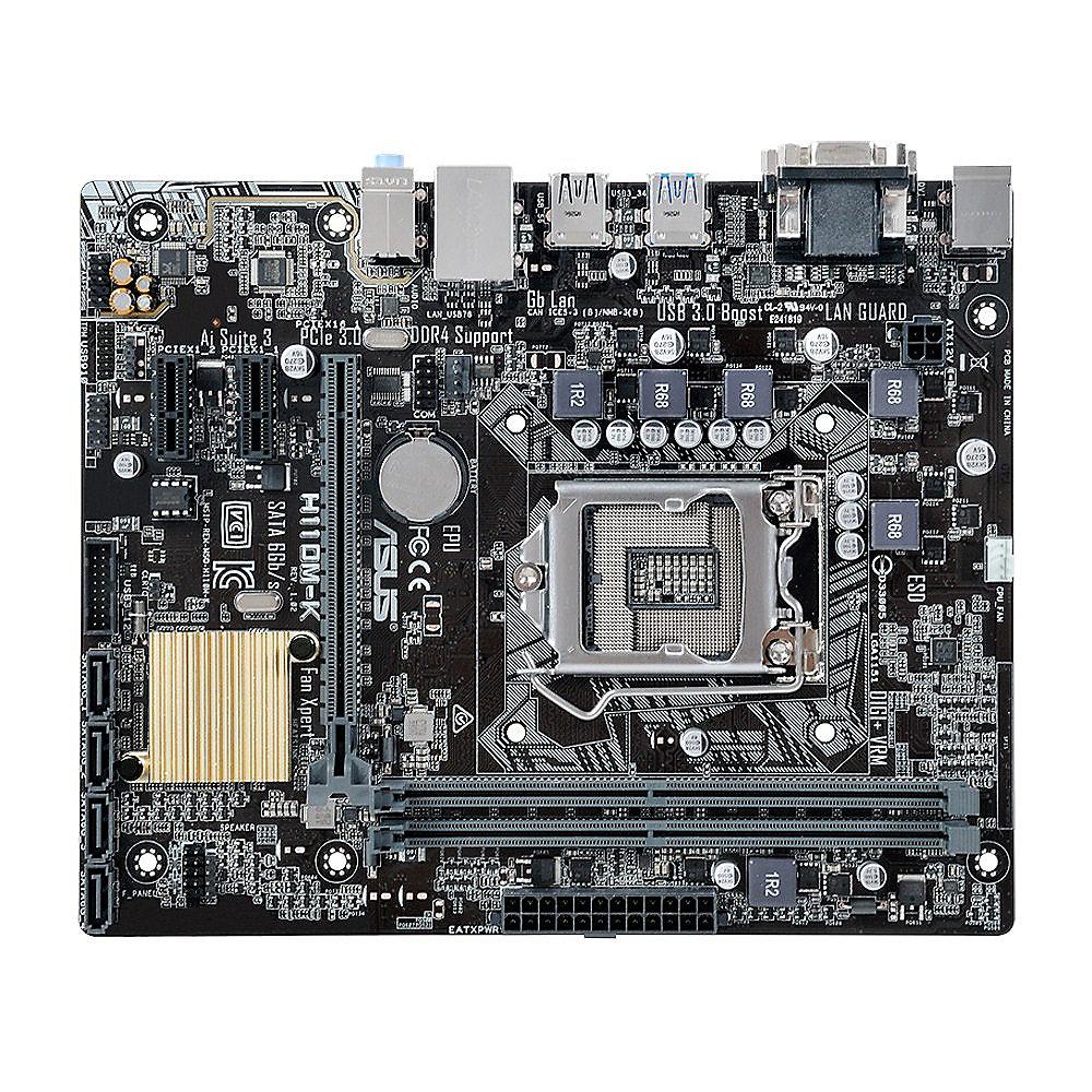 ASUS H110M-K GL/SATA600/DVI/VGA mATX Mainboard Sockel 1151