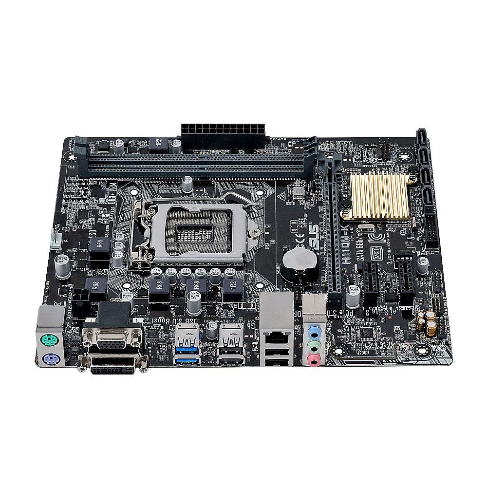 ASUS H110M-K GL/SATA600/DVI/VGA mATX Mainboard Sockel 1151, ASUS, H110M-K, GL/SATA600/DVI/VGA, mATX, Mainboard, Sockel, 1151