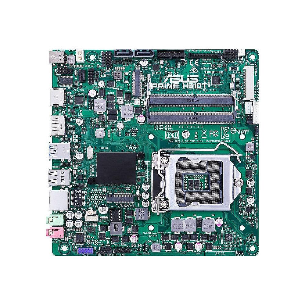 ASUS Prime H310T USB3.1(Gen1)/M.2/SATA600/HDMI/DP M-ITX Mainboard Sockel 1151, ASUS, Prime, H310T, USB3.1, Gen1, /M.2/SATA600/HDMI/DP, M-ITX, Mainboard, Sockel, 1151