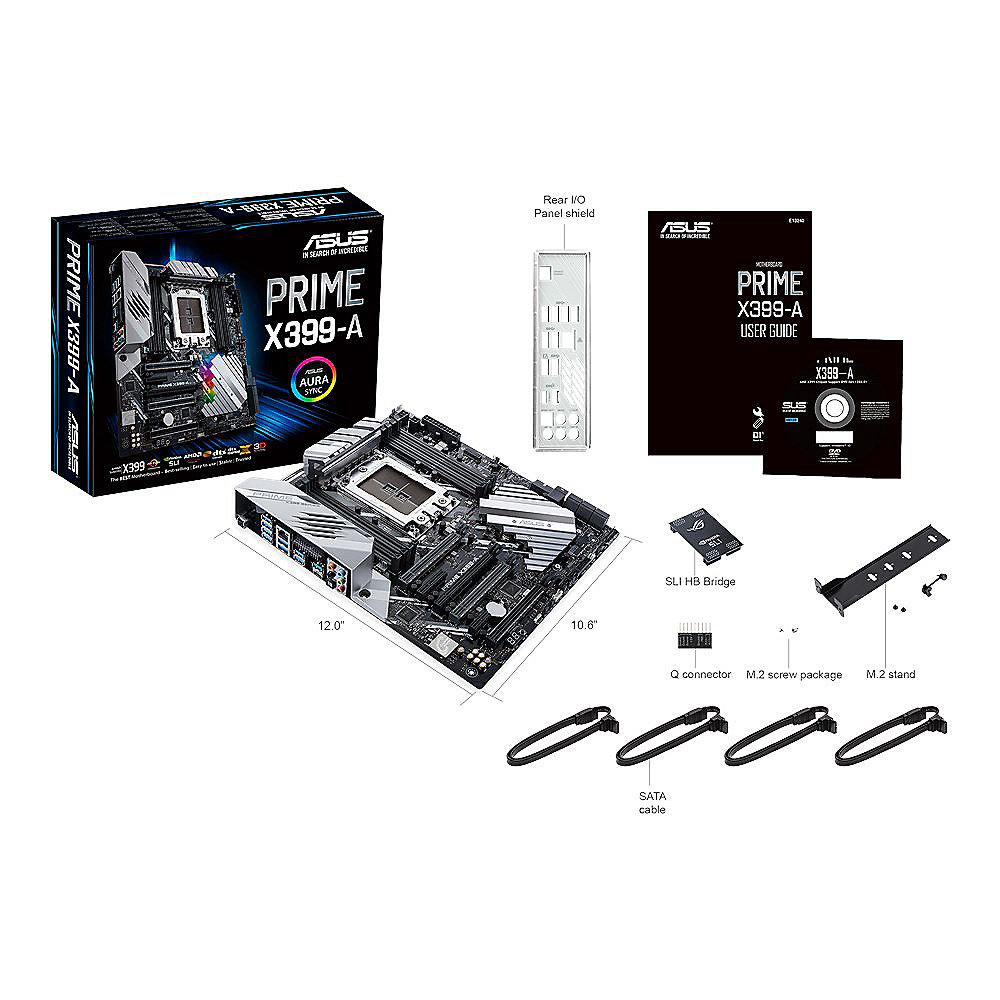 ASUS PRIME X399-A ATX Mainboard Sockel TR4 USB3.1(Typ C-Gen2)/M.2/WLAN/BT, ASUS, PRIME, X399-A, ATX, Mainboard, Sockel, TR4, USB3.1, Typ, C-Gen2, /M.2/WLAN/BT