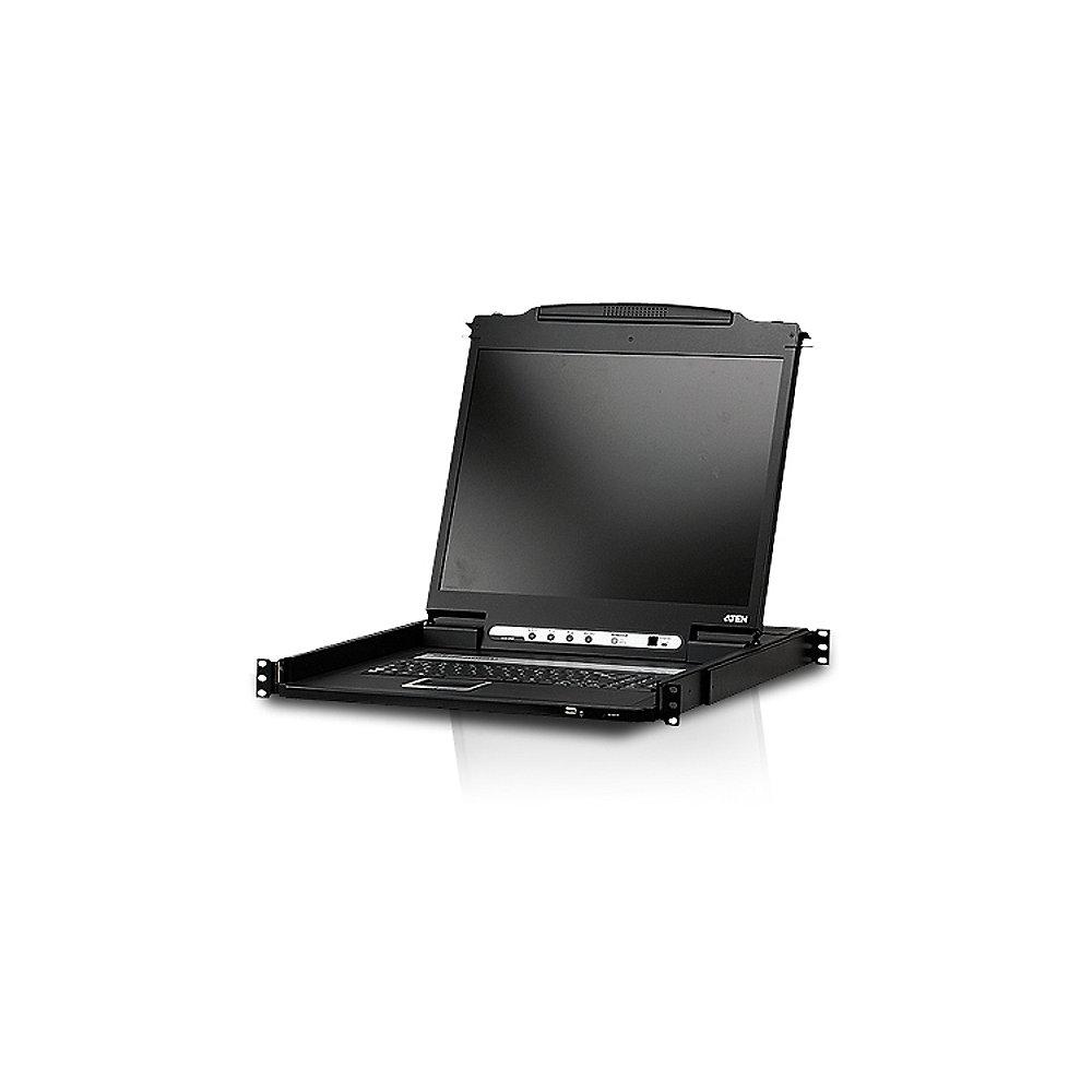 Aten CL6700 19-Zoll-DVI-LCD-Konsole (USB) schwarz, Aten, CL6700, 19-Zoll-DVI-LCD-Konsole, USB, schwarz