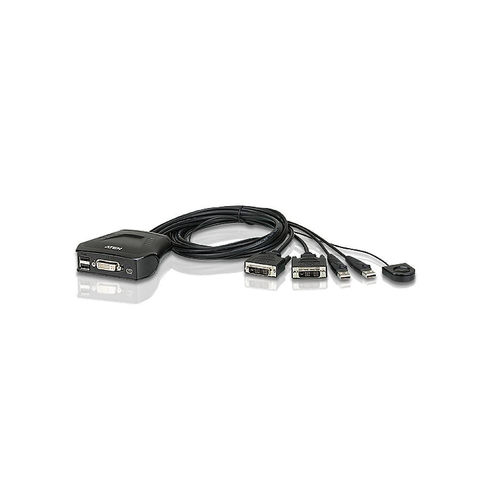 Aten CS22D 2-Port USB DVI KVM Switch schwarz, Aten, CS22D, 2-Port, USB, DVI, KVM, Switch, schwarz