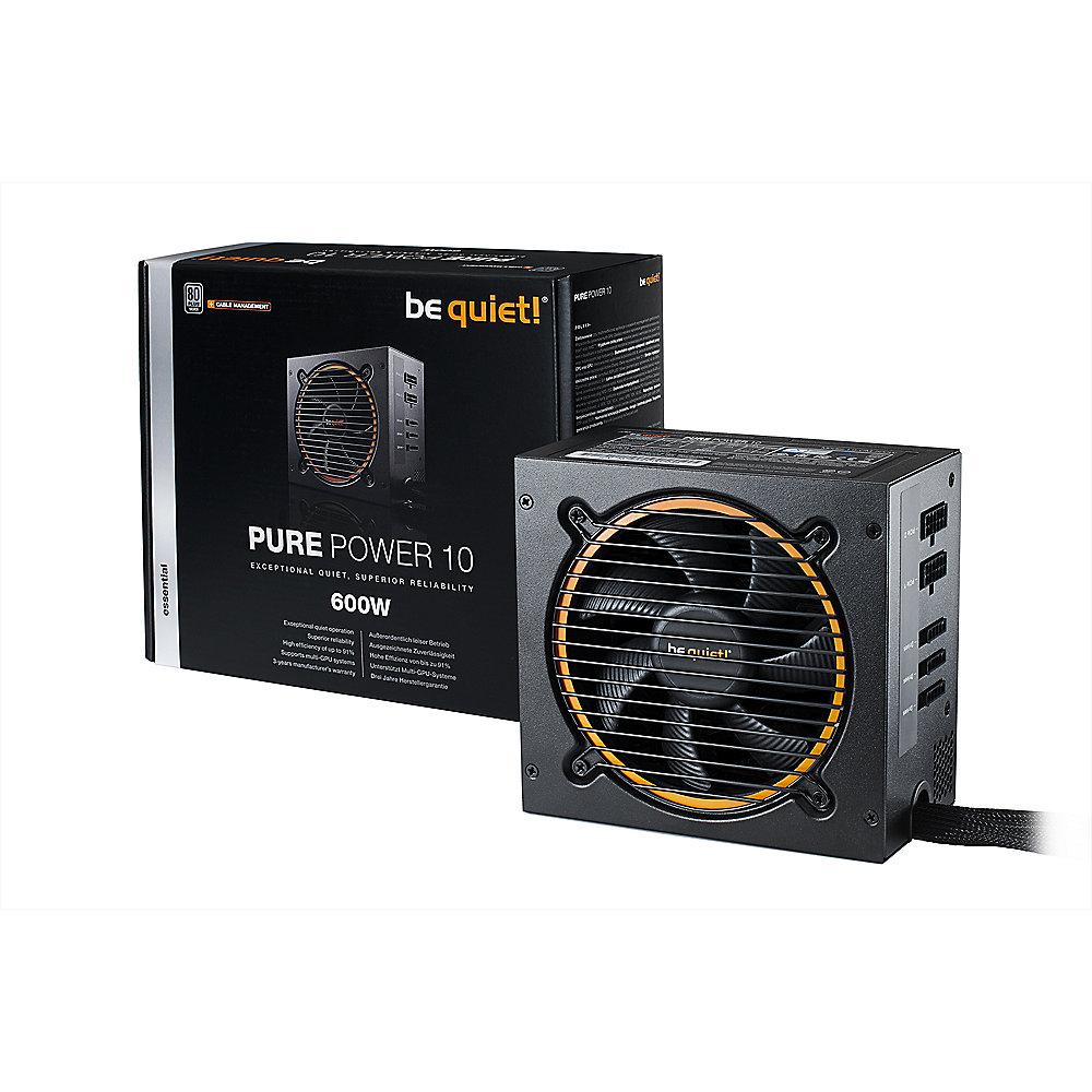 be quiet! Pure Power 10 600 Watt CM ATX V2.4 Netzteil 80  Silver (120mm Lüfter)