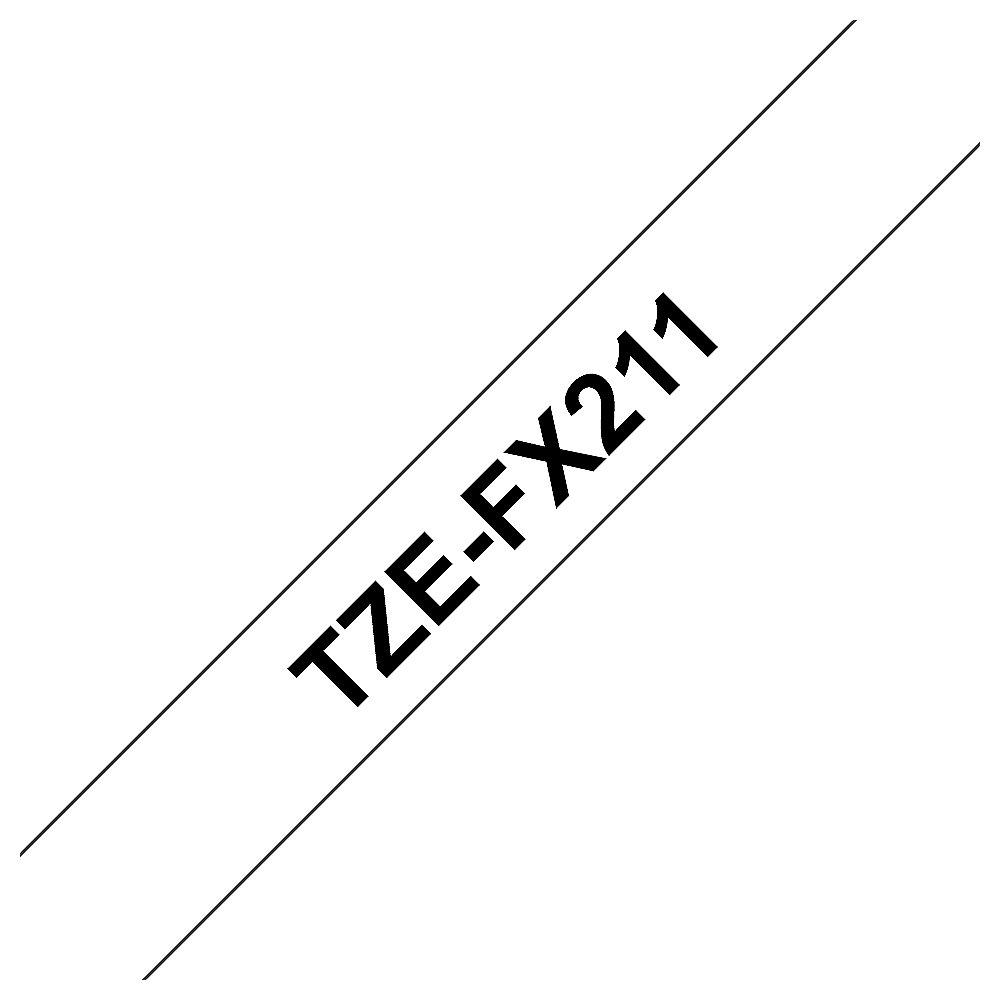 Brother TZe-FX211 Schriftband 6mm x 8m schwarz auf weiss Flexi-Tape