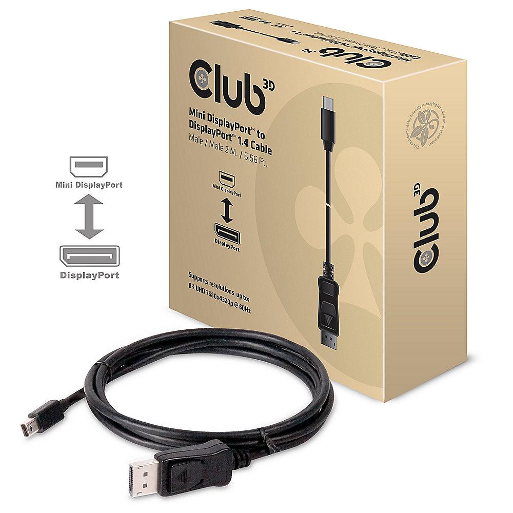 Club 3D 8K 60Hz Displayport 1.4 Adapterkabel 2m mDP zu DP HBR3 CAC-1115