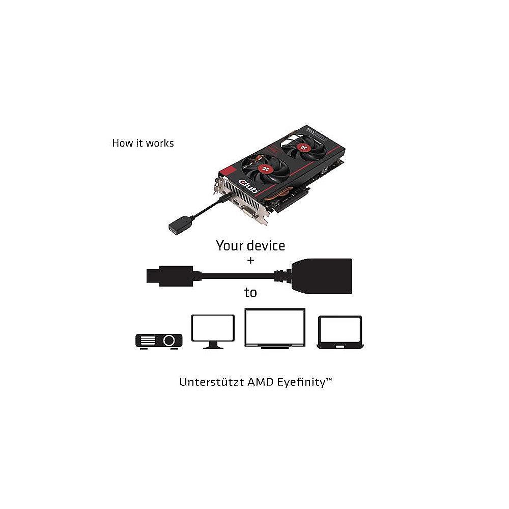 Club 3D DisplayPort Adapterkabel 0,13m mini DP zu DP St./Bu. schwarz CAC-1110, Club, 3D, DisplayPort, Adapterkabel, 0,13m, mini, DP, DP, St./Bu., schwarz, CAC-1110