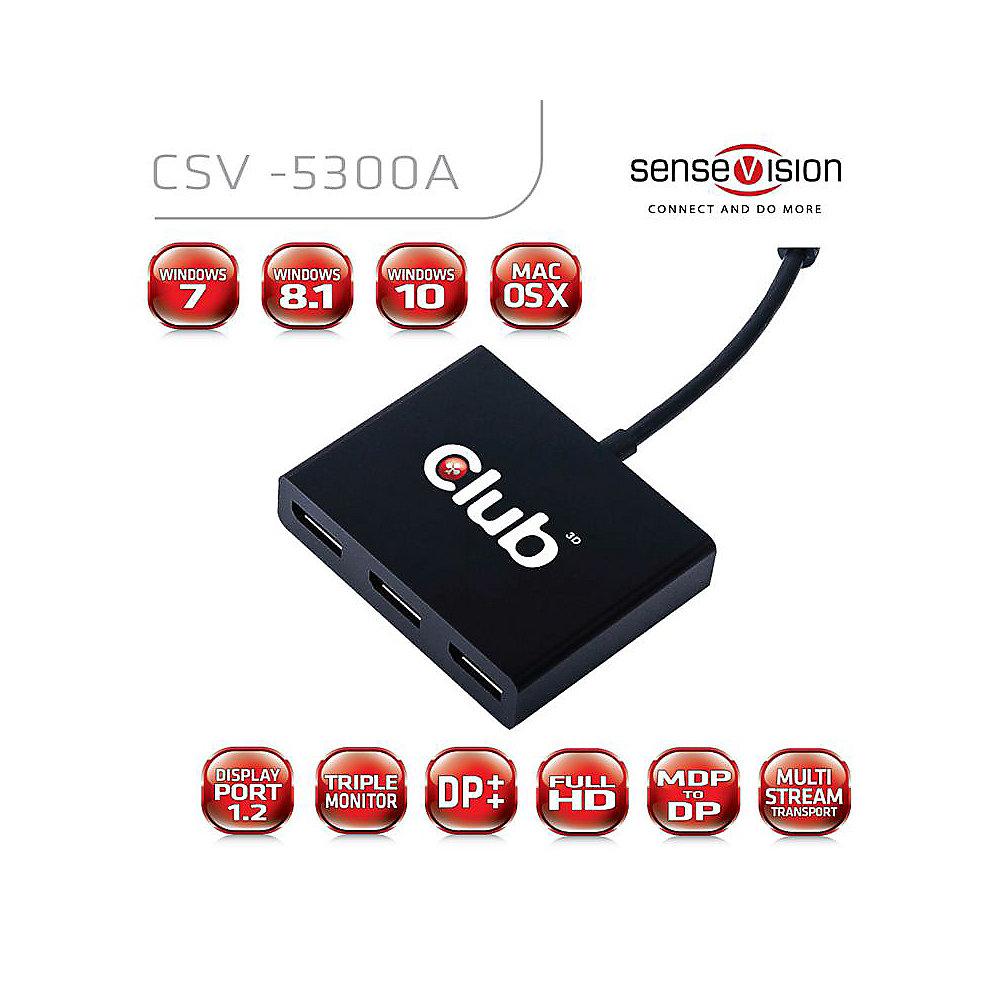 Club 3D MST Hub DisplayPort 1-3   1x MiniDP Adapter CSV-5300A, Club, 3D, MST, Hub, DisplayPort, 1-3, , 1x, MiniDP, Adapter, CSV-5300A