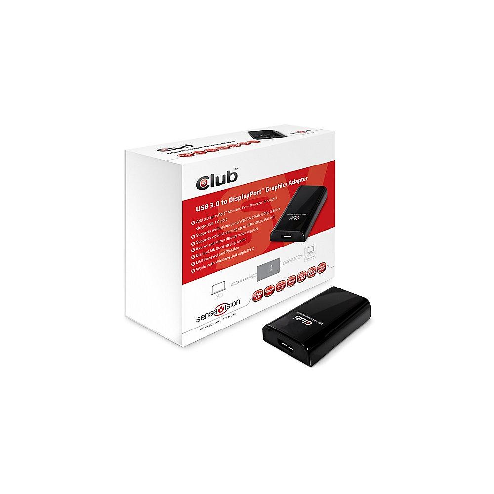 Club 3D USB 3.0 Grafikadapter USB-A zu DisplayPort 1600p schwarz CSV-2301