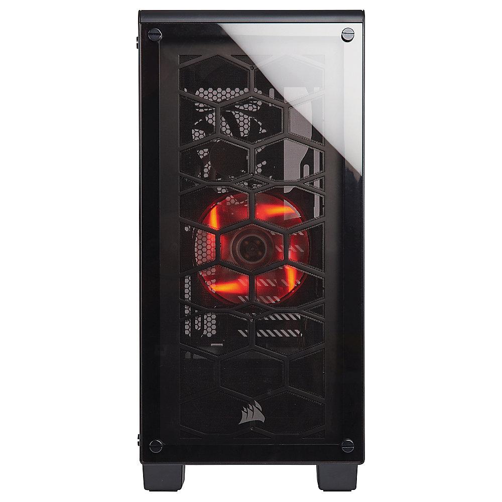 Corsair Crystal 460X Schwarz Rot LED Midi Tower ATX Gehäuse mit gehärtetem Glas, Corsair, Crystal, 460X, Schwarz, Rot, LED, Midi, Tower, ATX, Gehäuse, gehärtetem, Glas