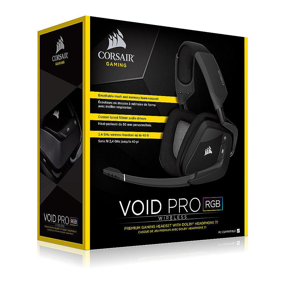 Corsair Gaming VOID PRO kabelloses Dolby 7.1 Gaming Headset schwarz, Corsair, Gaming, VOID, PRO, kabelloses, Dolby, 7.1, Gaming, Headset, schwarz