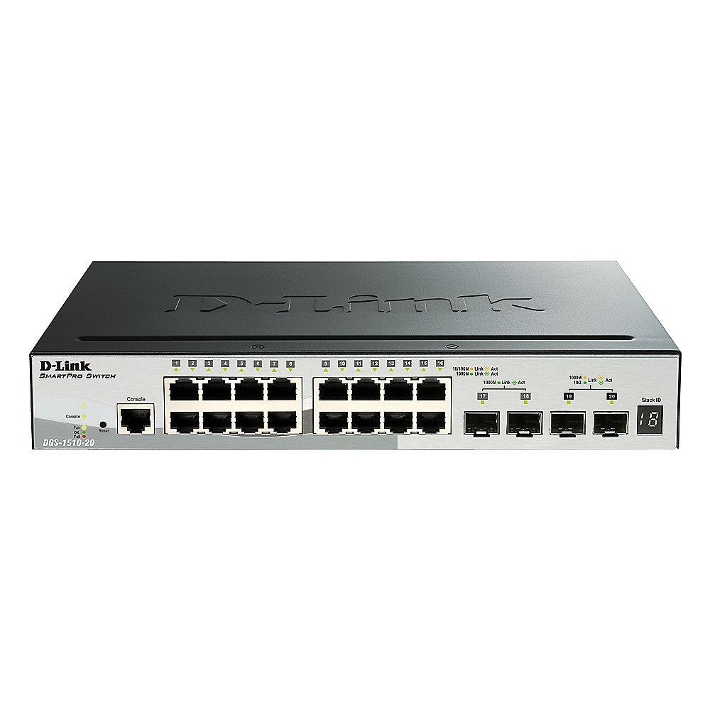 D-Link SmartPro DGS-1510-20 20 Port Switch L3 SFP/SFP  Smart Managed Stackable, D-Link, SmartPro, DGS-1510-20, 20, Port, Switch, L3, SFP/SFP, Smart, Managed, Stackable