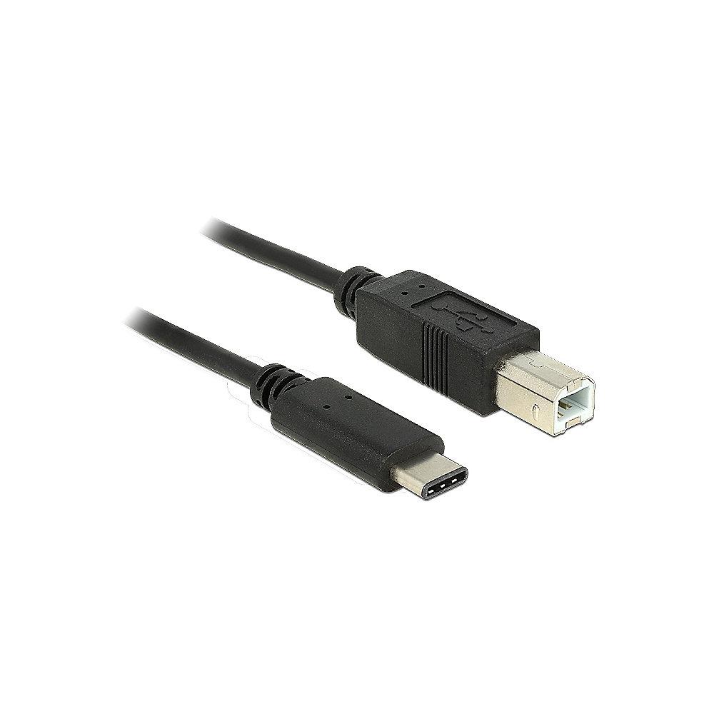 DeLOCK USB 2.0 Adapterkabel 1m C zu B St./St. 83601 schwarz, DeLOCK, USB, 2.0, Adapterkabel, 1m, C, B, St./St., 83601, schwarz