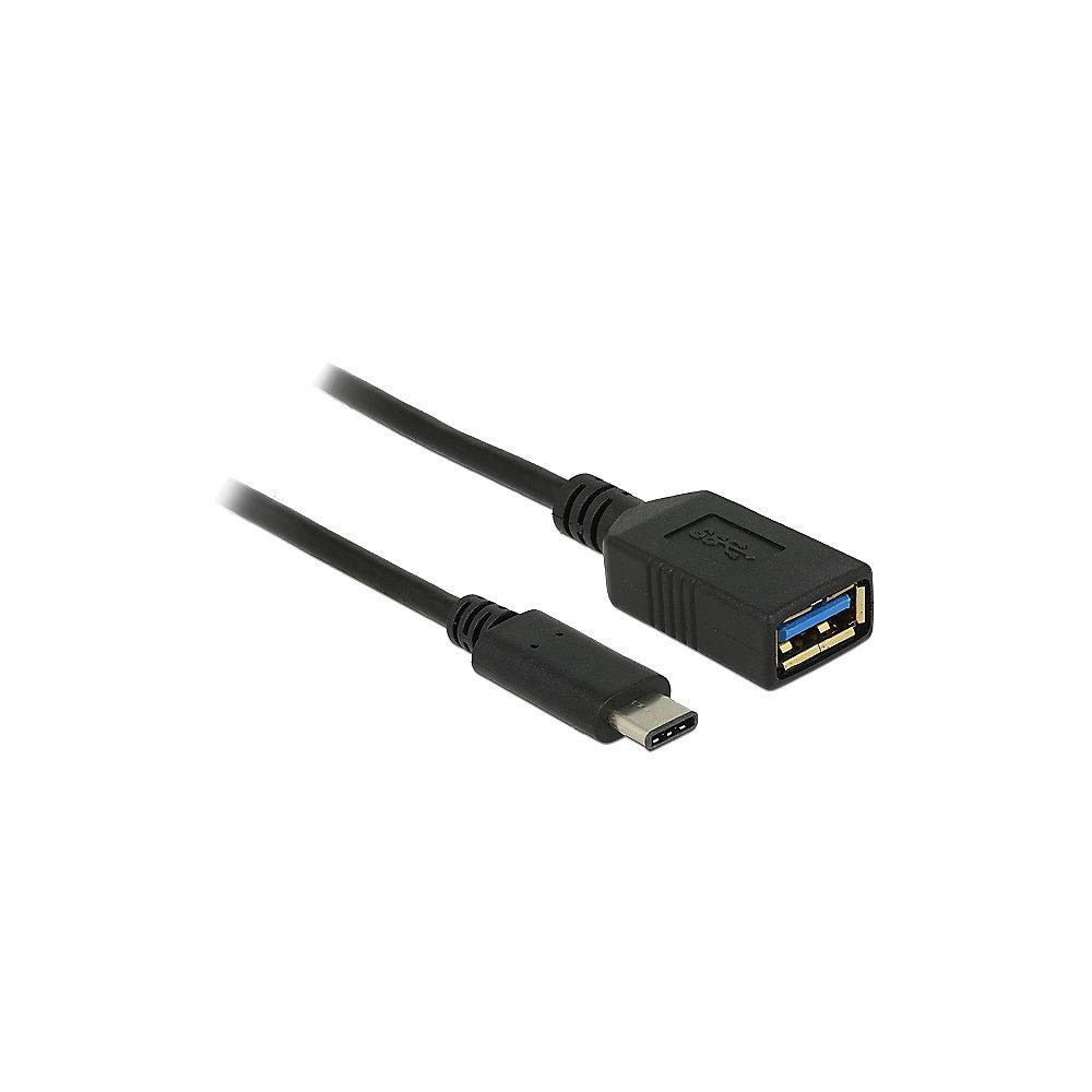 DeLOCK USB 3.1 Adapterkabel 0,15m C zu A Gen1 St./Bu. 65634 schwarz