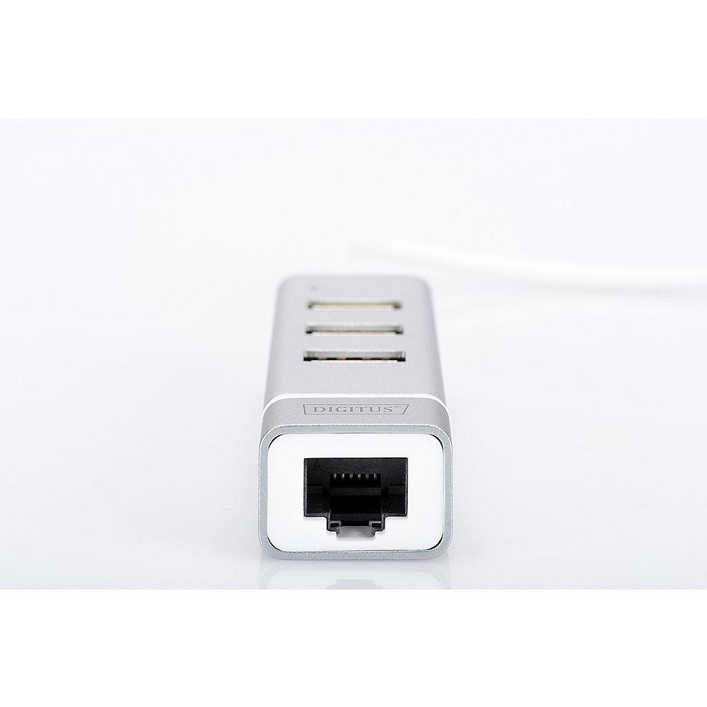DIGITUS USB2.0 3-Port HUB & Fast Ethernet LAN-Adapter mit Typ-C Anschluss, DIGITUS, USB2.0, 3-Port, HUB, &, Fast, Ethernet, LAN-Adapter, Typ-C, Anschluss