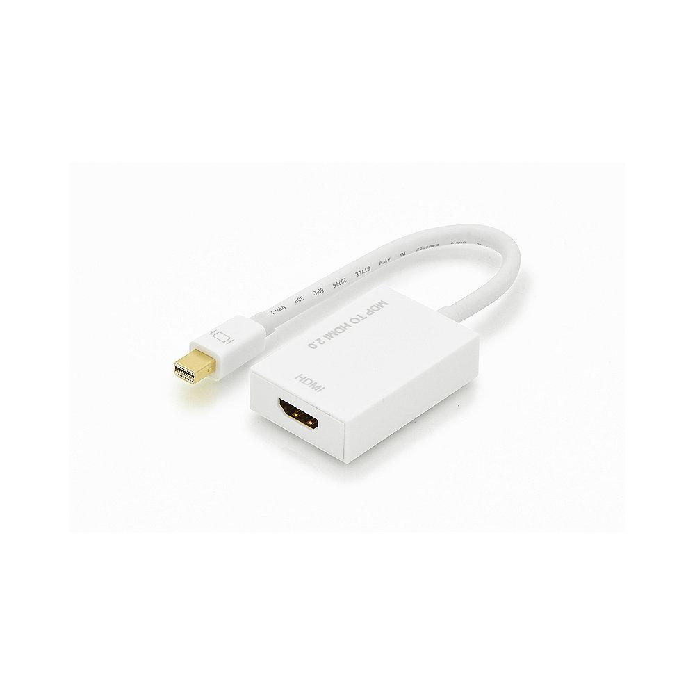 ednet DisplayPort Adapterkabel 0,2m mini DP zu HDMI Typ A St/Bu weiß