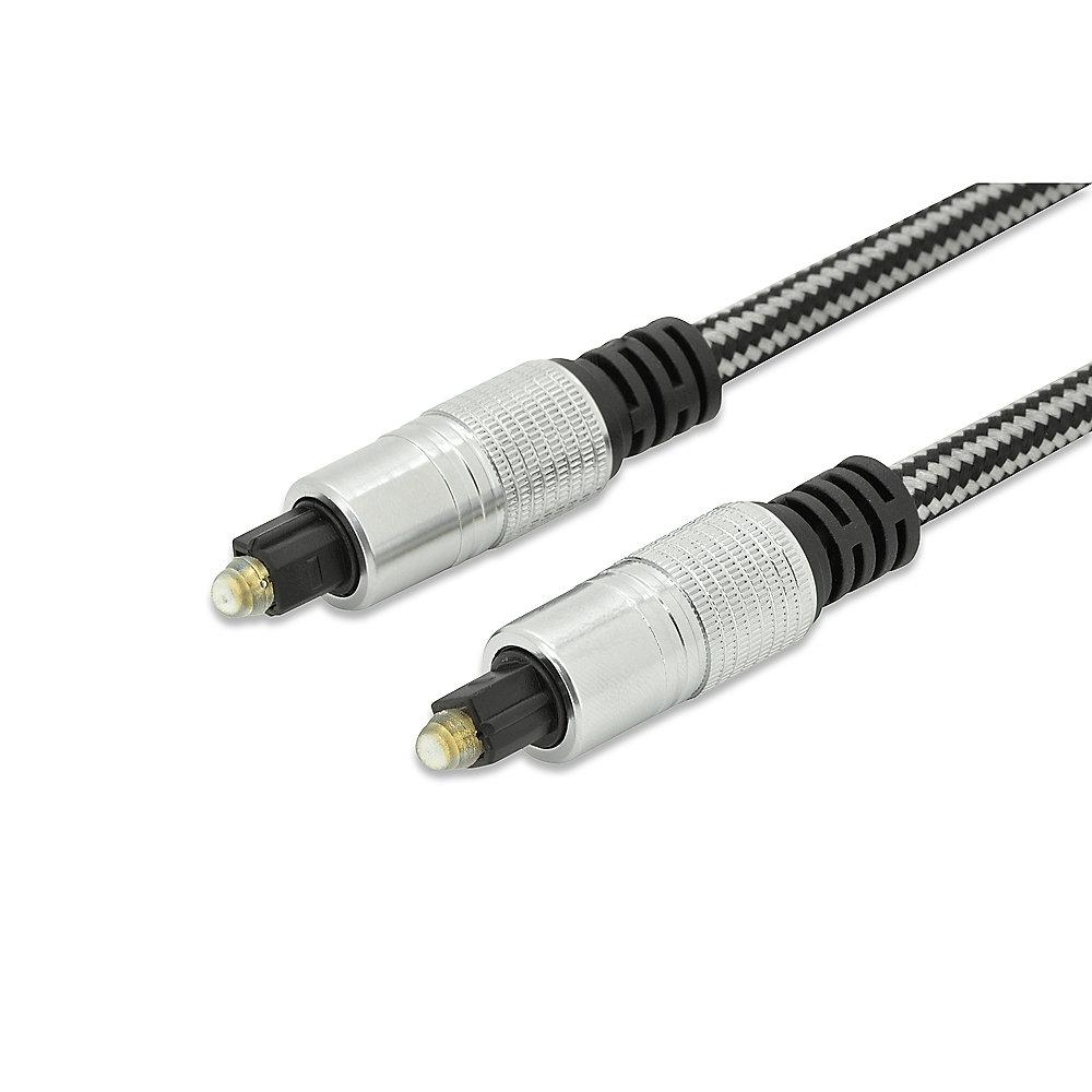 Ednet Toslink Kabel 3m Premium Optisches Digital-Audio-Kabel St./St.