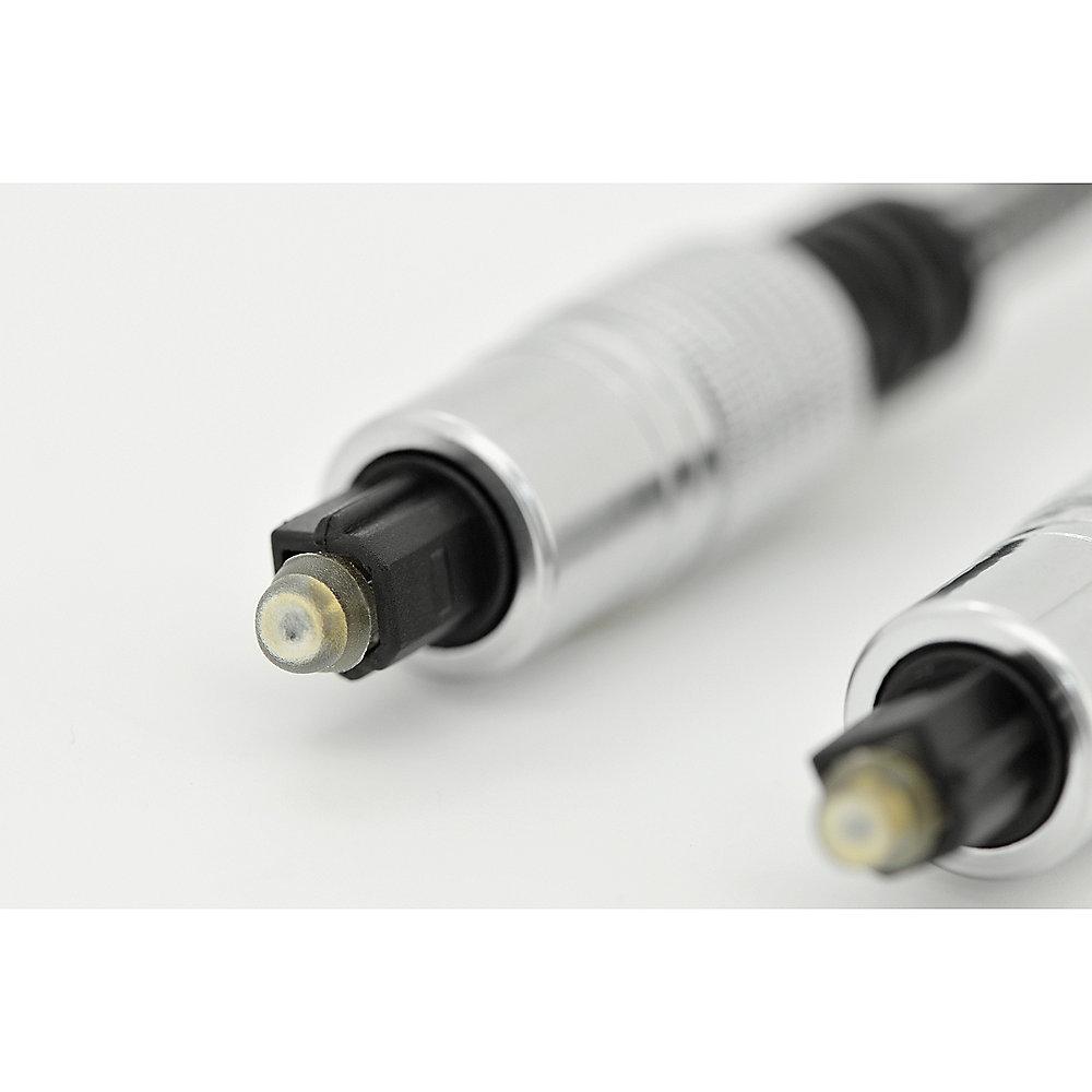 Ednet Toslink Kabel 3m Premium Optisches Digital-Audio-Kabel St./St.