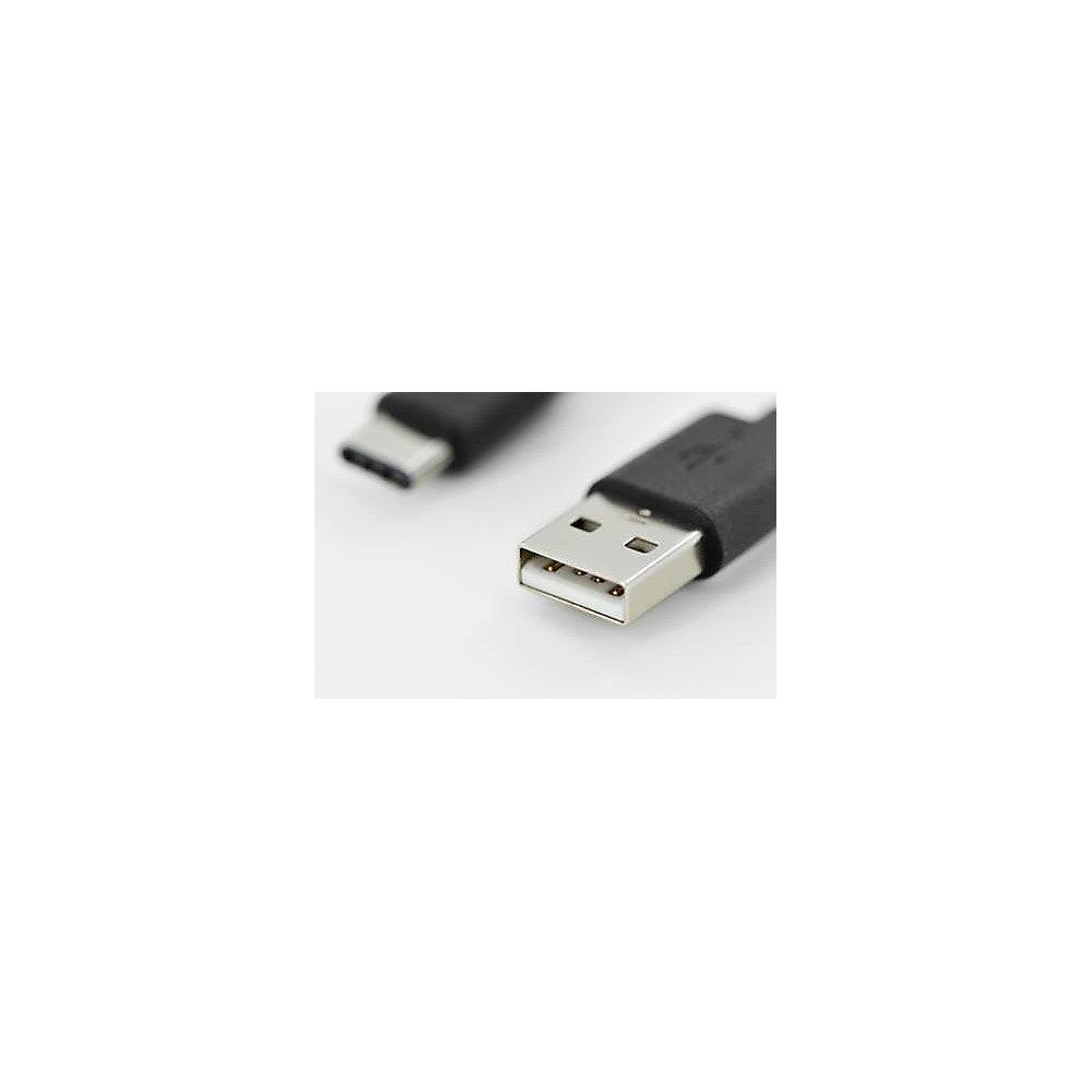 ednet USB Type C Anschlusskabel zu A 1,8m St./St. schwarz