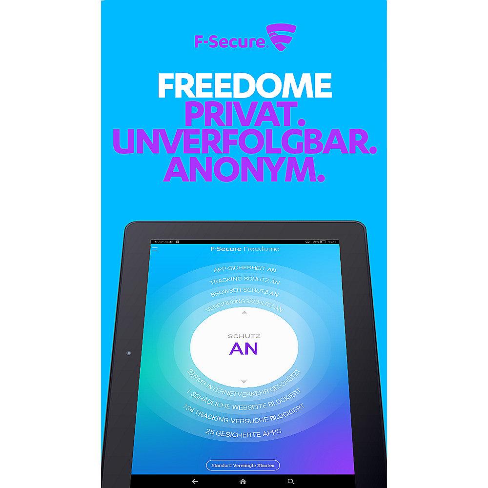 F-Secure Freedome VPN 3 Geräte 1 Jahr (Version 2018) ESD, F-Secure, Freedome, VPN, 3, Geräte, 1, Jahr, Version, 2018, ESD