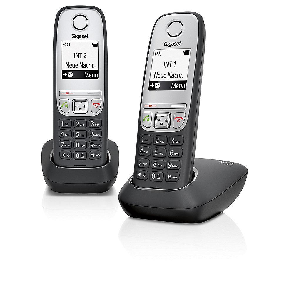 Gigaset A415 Duo schnurloses Festnetztelefon (analog), schwarz, Gigaset, A415, Duo, schnurloses, Festnetztelefon, analog, schwarz