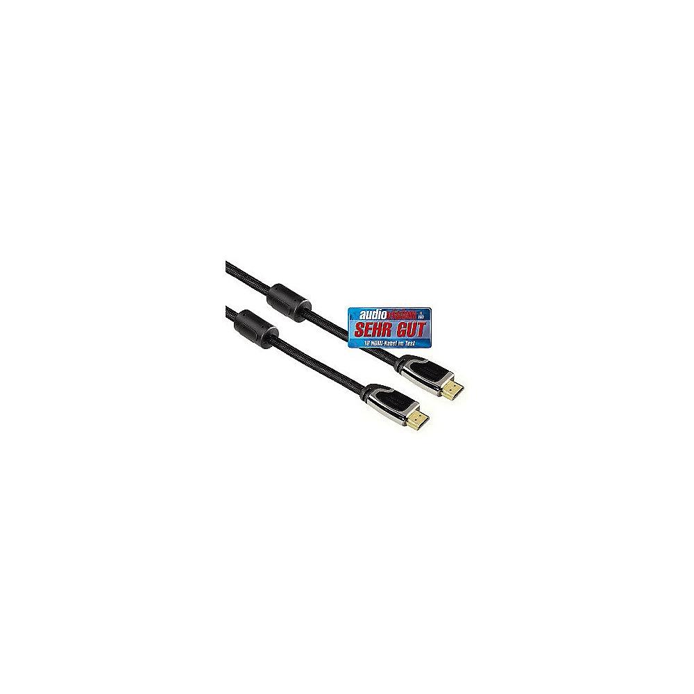 Hama HDMI Kabel 3m Typ-A High Speed Ethernet 4K UHD 3D metall St./St. schwarz