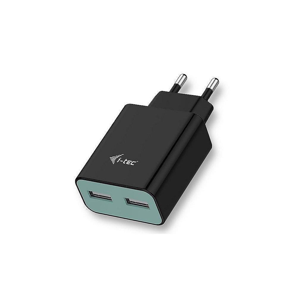 i-tec USB Power 2 Port Netzladegerät 2,4A schwarz 110-240V