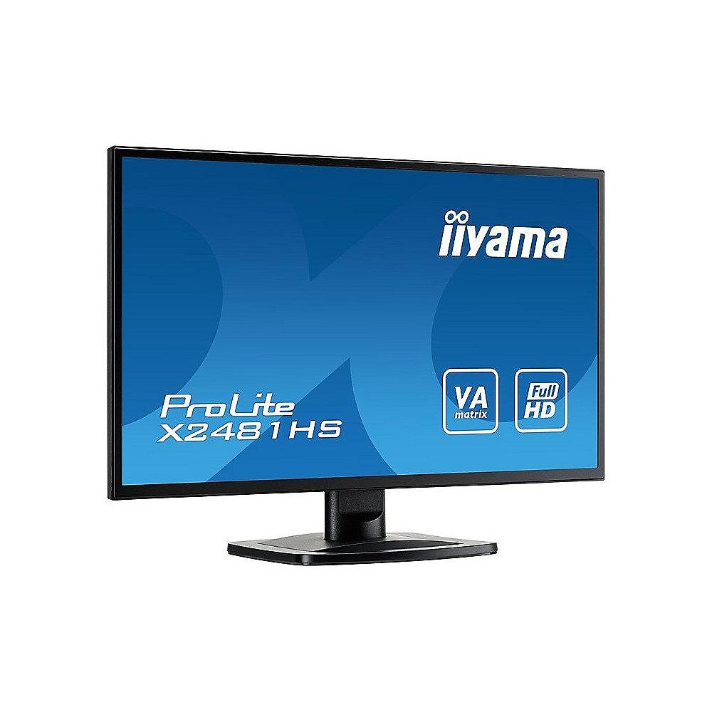 iiyama ProLite X2481HS-B1 59.9cm (24") 16:9 Full-HD VGA/DVI/HDMI 6ms 12Mio:1