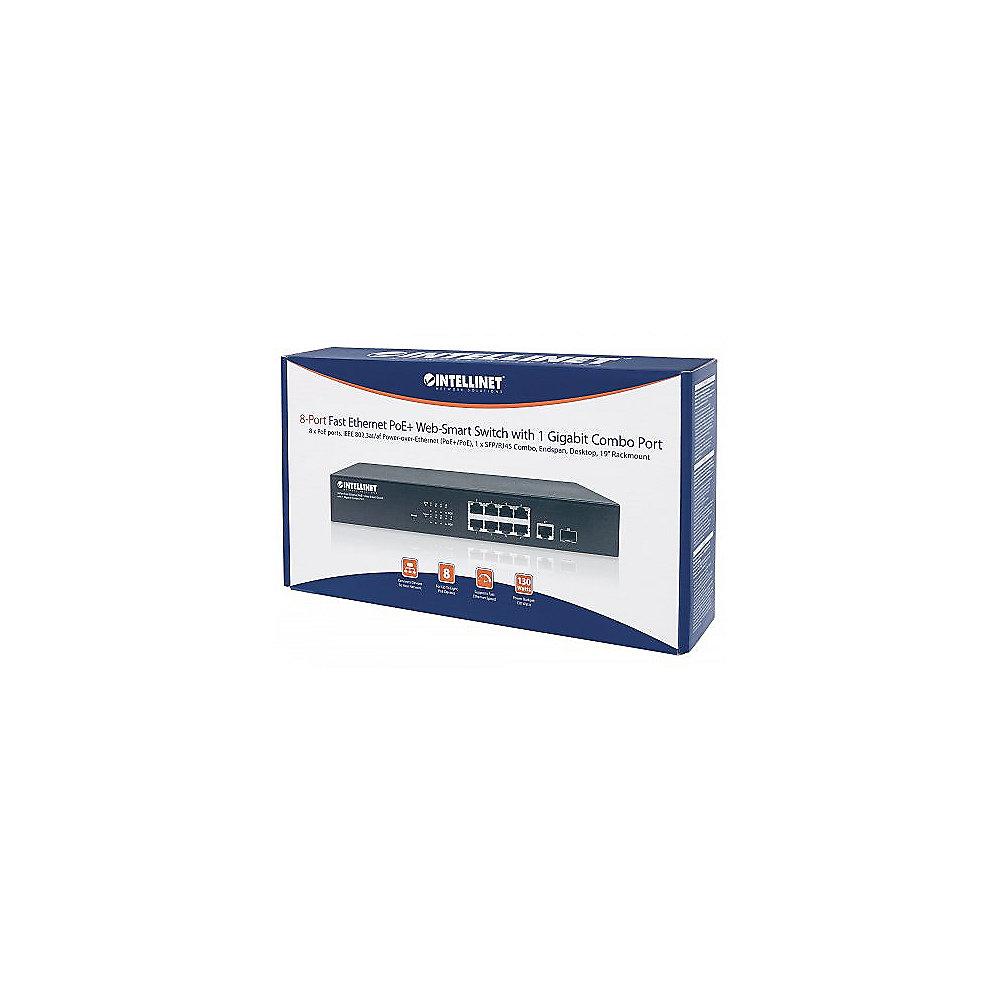 Intellinet 8-Port PoE  Fast Ethernet Web Smart Switch mit Gigabit Uplink-Port