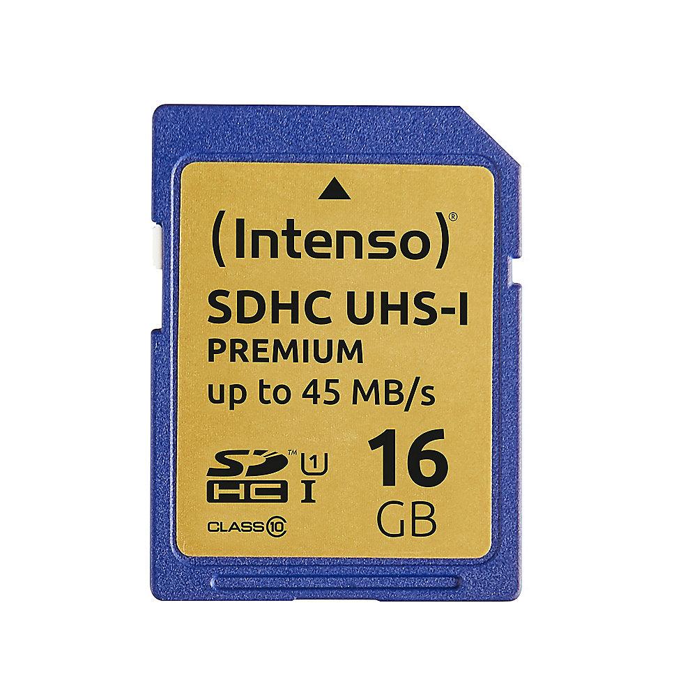 Intenso 16 GB SDHC Speicherkarte (45 MB/s, Class 10, UHS-I), Intenso, 16, GB, SDHC, Speicherkarte, 45, MB/s, Class, 10, UHS-I,