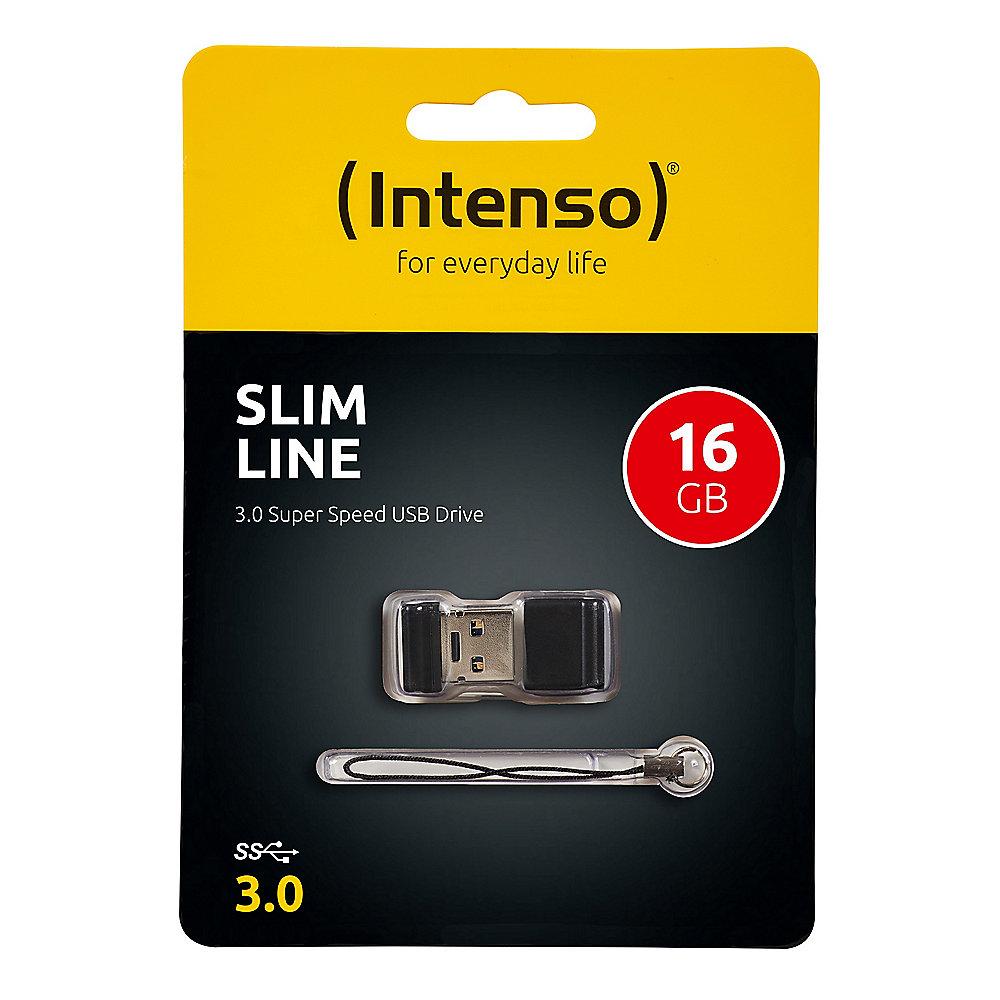 Intenso 16GB Slim Line USB 3.0 Stick schwarz, Intenso, 16GB, Slim, Line, USB, 3.0, Stick, schwarz