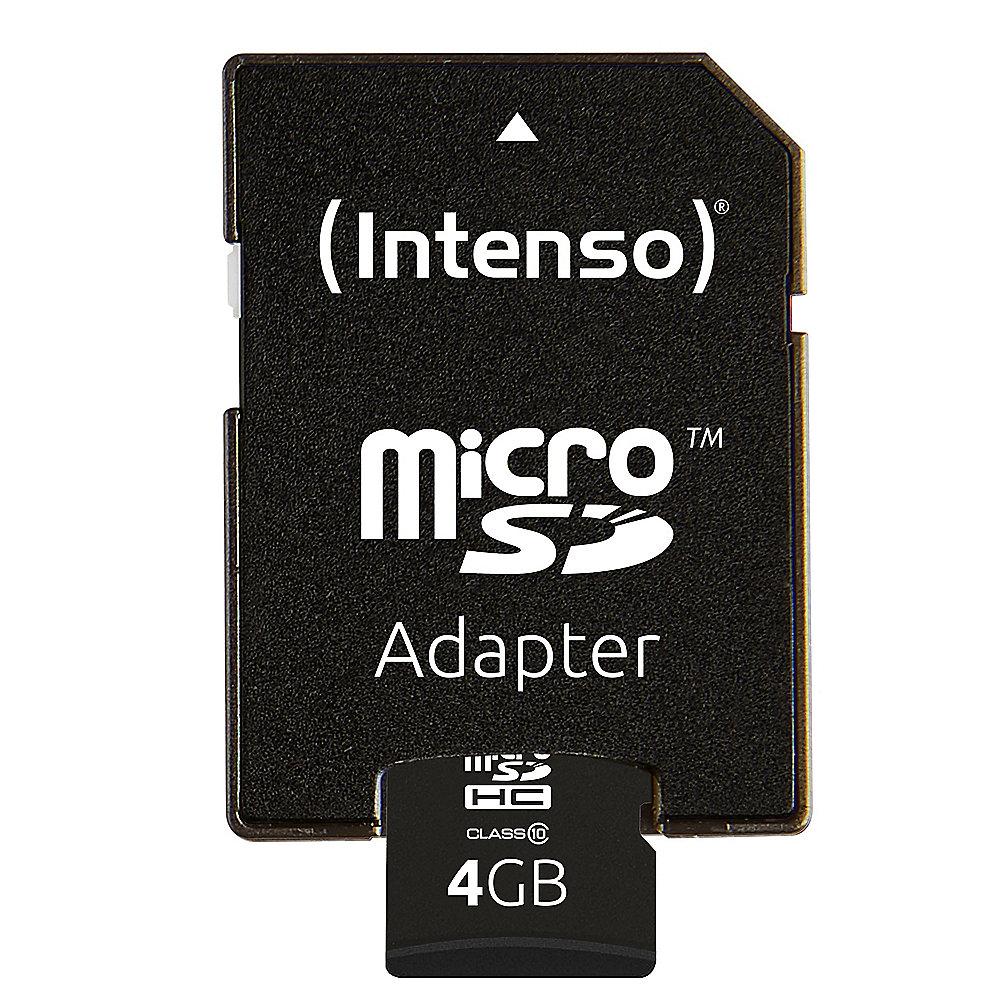 Intenso 4 GB microSDHC Speicherkarte (40 MB/s, Class 10), Intenso, 4, GB, microSDHC, Speicherkarte, 40, MB/s, Class, 10,