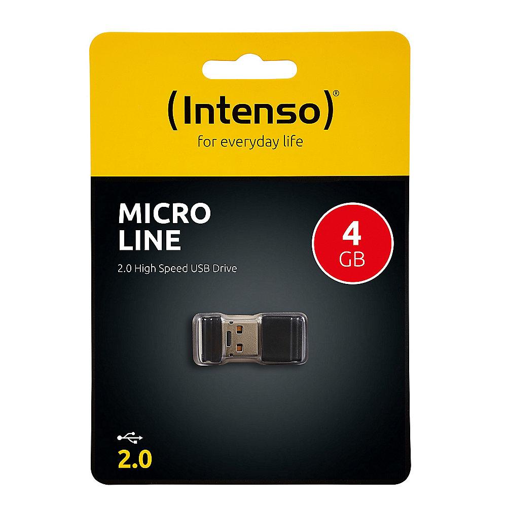 Intenso 4GB Micro Line USB 2.0 Stick schwarz, Intenso, 4GB, Micro, Line, USB, 2.0, Stick, schwarz