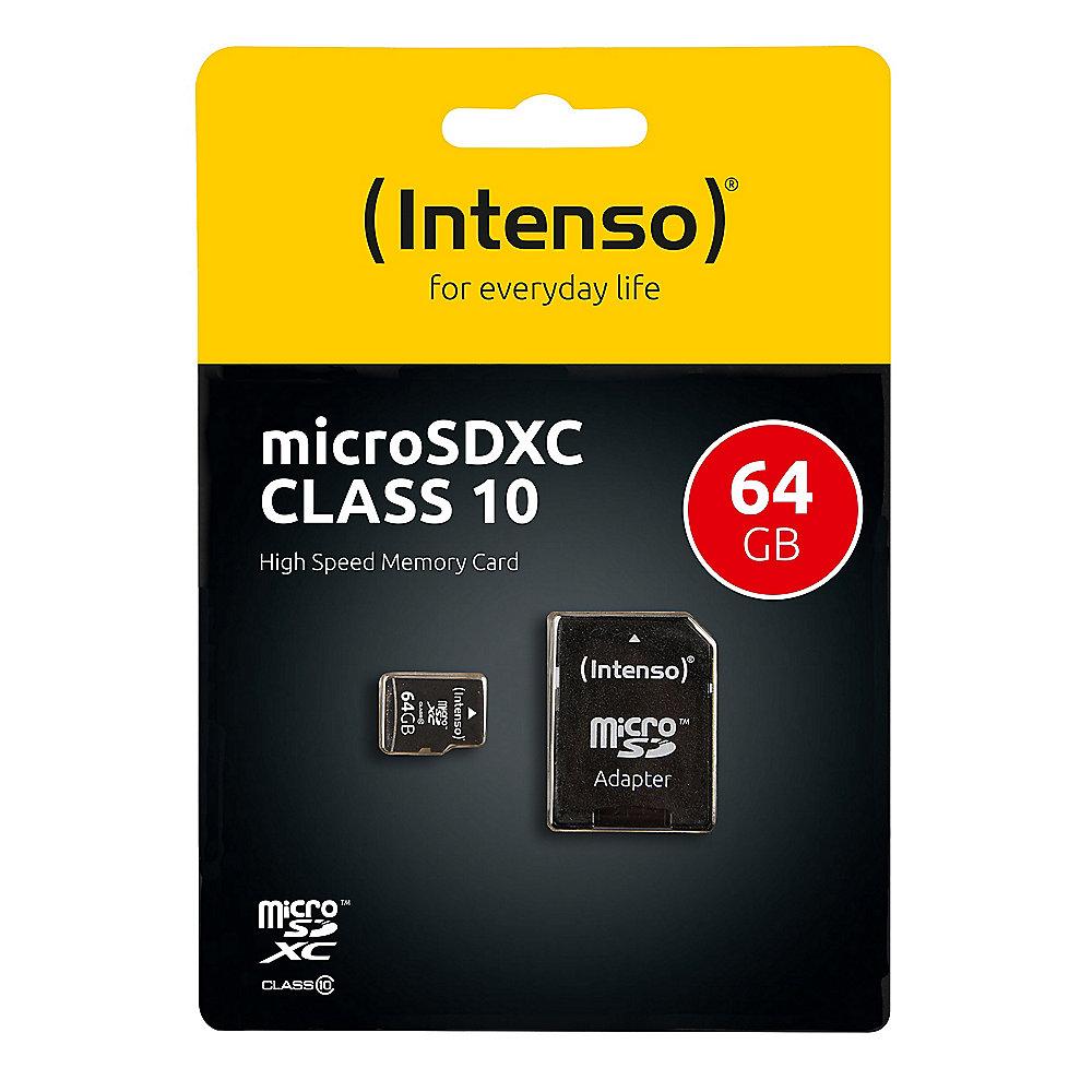 Intenso 64 GB microSDXC Speicherkarte (40 MB/s, Class 10), Intenso, 64, GB, microSDXC, Speicherkarte, 40, MB/s, Class, 10,