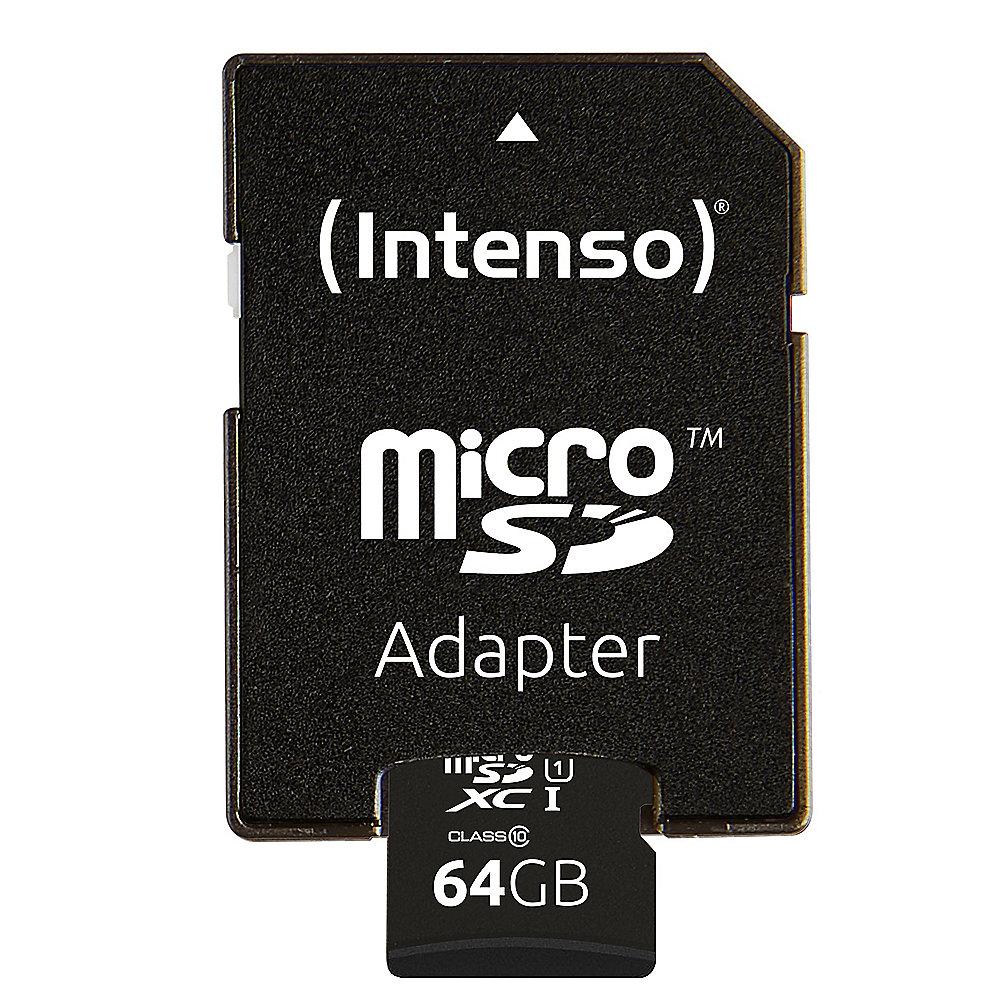 Intenso 64 GB microSDXC Speicherkarte (45 MB/s, Class 10, UHS-I), Intenso, 64, GB, microSDXC, Speicherkarte, 45, MB/s, Class, 10, UHS-I,