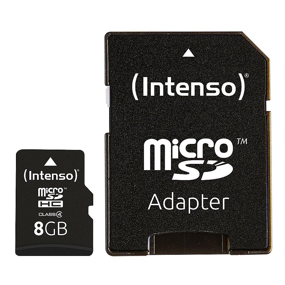 Intenso 8 GB microSDHC Speicherkarte (21 MB/s, Class 4), Intenso, 8, GB, microSDHC, Speicherkarte, 21, MB/s, Class, 4,